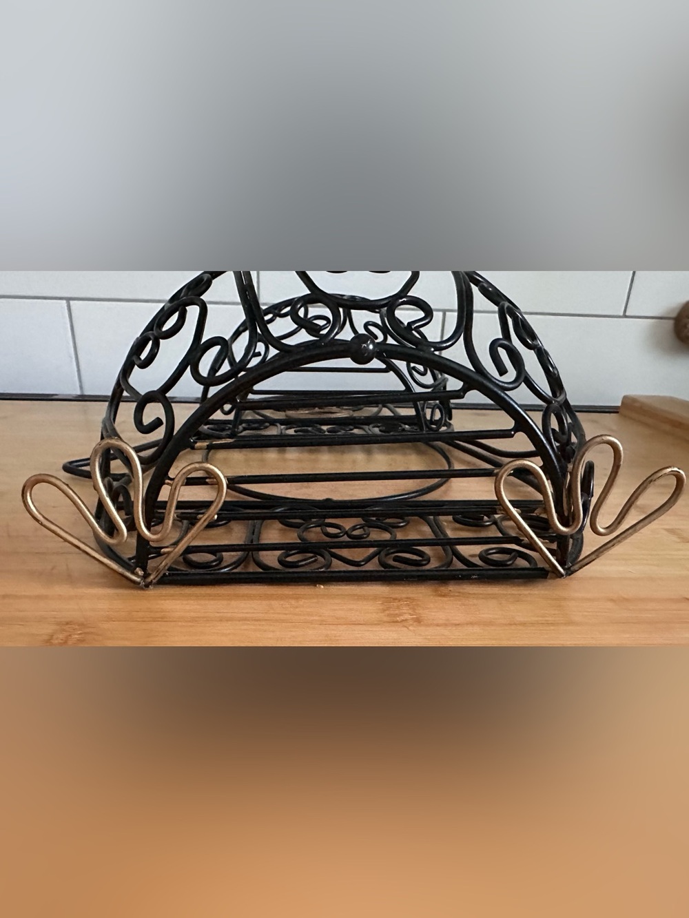 Penguin Black & Gold Two-Tier Fruit & Snack Basket - Picture 4 of 5